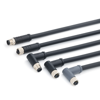 Connecteur pré-moulé KRONZ M12 3 broches Câble de 2 mètres Femelle Prise droite de type aviation PVC Non blindé Longueur personnalisée disponible