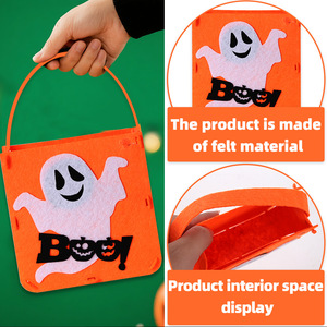 Nueva Bolsa de Fieltro para Dulces de Halloween para Niños, Diseño de Calabaza y Fantasma, Bolsa de Dulces para Niños, Decoración para Fiestas de Truco o Trato, Bolsa de Caramelos de Fieltro - Product Image 3