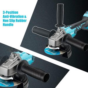 20V Cordless Angle Kit Brushless Motor 4-1/2" Disc Battery <b>Powered</b> Portable <b>Tools</b> for Cutting and Grinding Metal - Product Image 3