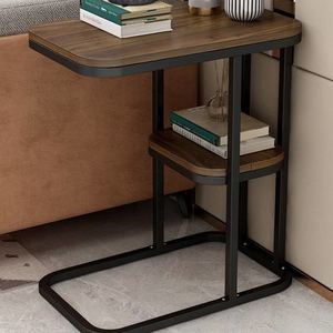Mesa de centro de extremo pequeño en forma de <span class=keywords><strong>C</strong></span> de panel de madera moderno industrial para sofá y cama de sala de estar - Product Image 3
