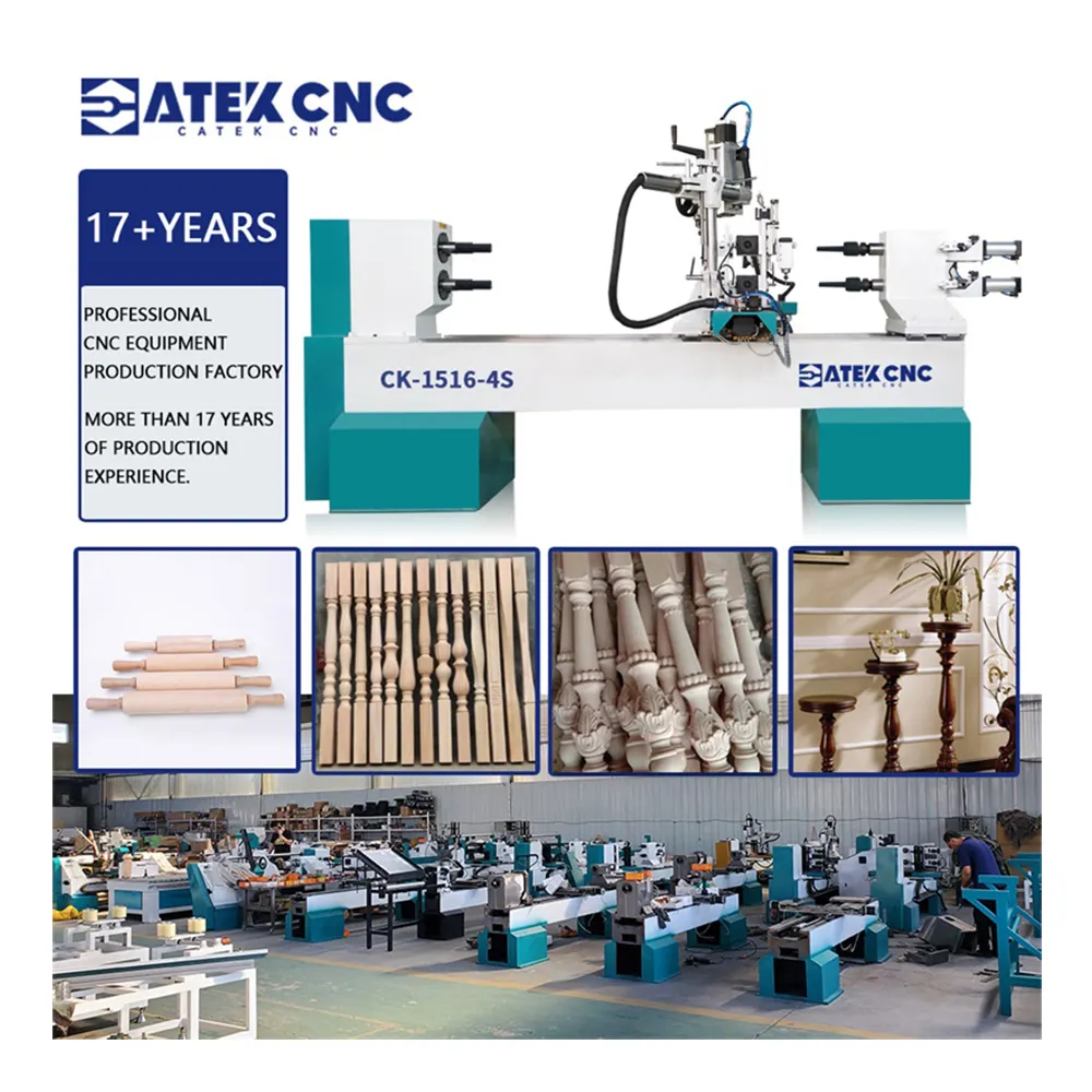 ขายร้อนจีน 2 แกนเครื่องมืออัตโนมัติเปลี่ยนไม้คอลัมน์โรมันเปิดอัตโนมัติ CNC เครื่องกลึงไม้ Automat