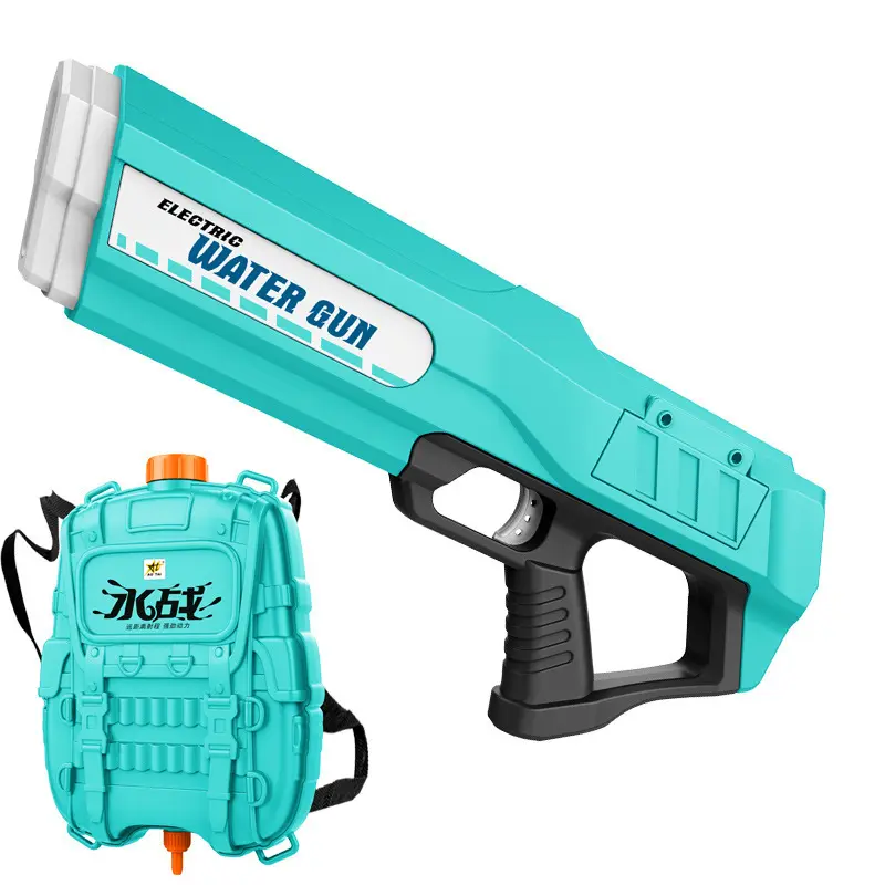 Mochila eléctrica continua S1995 de gran capacidad, pistola de agua de juguete de alta presión con azul y rojo, 2500 ML