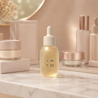 Ensemble d'emballage cosmétique de luxe, flacon en verre givré pour soins de la peau, flacon compte-gouttes pour sérum, flacon pour huile essentielle