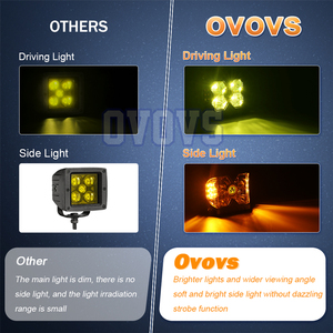 Ovovs 3 inch tại chỗ lái xe làm việc đèn với nhấp nháy kép bên hổ phách DRL bên Shooter LED Pod đèn cho xe tải ATV UTV off-road - Product Image 3