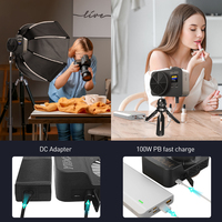 Lumière LED pour caméra 100w RGB ZC-100C 100w Cob, 10000 lux, 10 effets d'éclairage, lumière vidéo LED pour studio photo, kits de tournage en extérieur COB