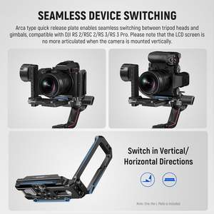 NEEWER Support en L pour LUMIX <span class=keywords><strong>S5</strong></span> <span class=keywords><strong>II</strong></span>/<span class=keywords><strong>S5</strong></span> <span class=keywords><strong>II</strong></span> <span class=keywords><strong>X</strong></span>, aluminium, plaque latérale horizontale et verticale extensible Arca à changement rapide - Product Image 4