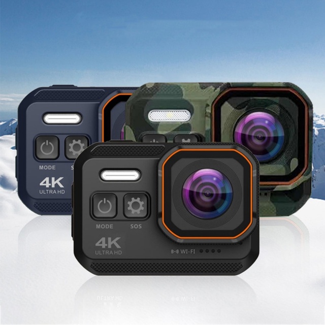 2024 Professional Waterproof Sports Action Camera 4K 60fps 170 Super Wide Angle Built-in LED Flashlight Anti-shake MicroSD