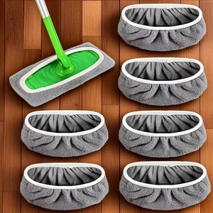 4 Reusable Mop Pads with High Water Absorption and Ultra-fine Fiber Cleaning Pads That Can Firmly Adhere To Most Standard Mops - Product Image 5