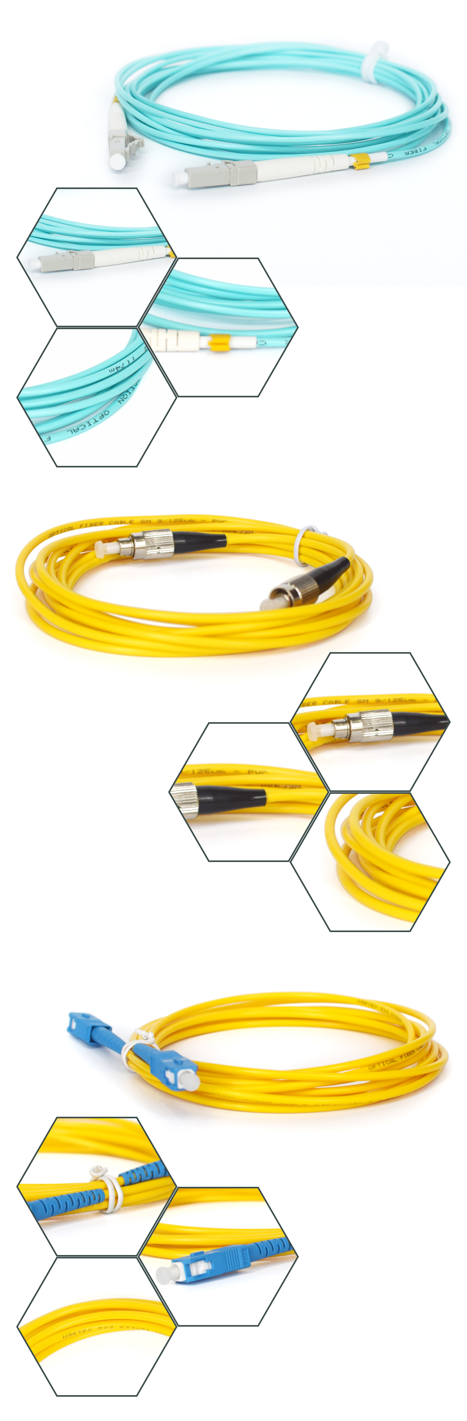 SC LC ST FC SM/MM Simplex Duplex Fiber Optic Patch Cord 3.0MM 2.0MM