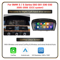 Écran Tactile Multimédia pour Voiture BMW E60/E61/E62/E63/E90/E91/E92/E93 Système Android Auto Sans Fil Carplay USB pour Lecteur DVD