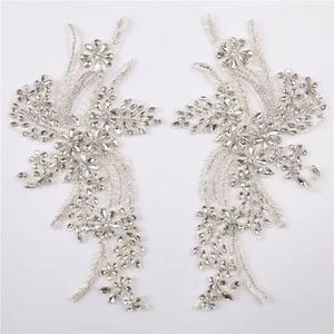 ผ้าปะติดพลอยเทียมสีเขียวมรกต,ผ้าปักลายลูกไม้ระยิบระยับชุดเต้นรำ - Product Image 3