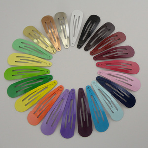 5.0cm coloré sans trou larme métal Snap pinces à cheveux plaine <span class=keywords><strong>BB</strong></span> épingles à cheveux côté Hairgrip enfants Boutique cheveux accessoires - Product Image 1