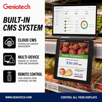 Layar Digital Signage E Ink Spectra 6 Warna 13,3 Inci WiFi 4G Manajemen Cloud Periklanan Ritel Dukungan OEM Daya Rendah