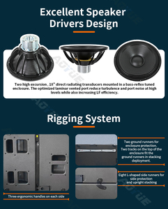 KA28 Subwoofers Dobles de 18 Pulgadas para Exteriores, Equipo de Sonido, Altavoz de Bajos Doble de 18 Pulgadas - Product Image 5