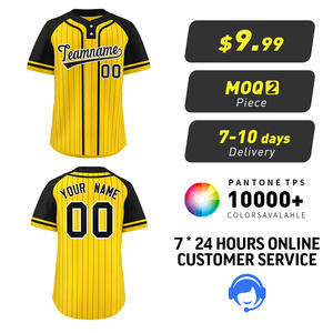 قميص بيسبول رياضي فاخر للرجال بدون طباعة، قميص هيب هوب قصير الأكمام مخطط بدقة، قابل للتخصيص للفرق - Product Image 2