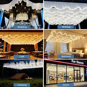 Voilages de plafond Neonawall avec lumières, hauteur 50 cm, blanc chaud, pour cérémonie de <span class=keywords><strong>mariage</strong></span>, fête d'anniversaire, décoration d'arche - Product Image 3