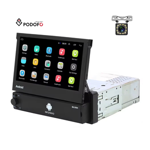 Podofo 1din 7 ''android đài phát thanh xe hơi có thể thu vào màn hình cảm ứng GPS Wifi autoradio Car Stereo DVD Player + 12 LED phía sau máy ảnh - Product Image 1