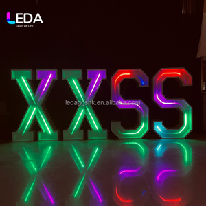 LEDA Wedding Decoration 4ft Metal Marquee Letters <b>Led</b> Light Up Marquee Letter Wedding Backdrop Letters <b>Numbers</b> for Events Decor - Product Image 1