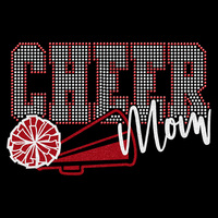 Personnalisable Cheer Mom Bling Strass Paillettes Transfert de Chaleur Fer pour T-shirts