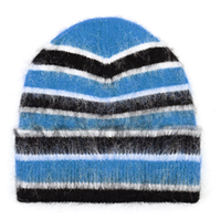 Bonnet tricoté personnalisé d'hiver à la mode de haute qualité rayé acrylique épaissi chaud et élégant pour les voyages d'affaires à la plage