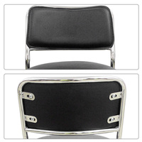 Tabouret de bar pivotant noir de luxe moderne, mobilier commercial pour café et bar à vin à domicile, structure métallique réglable, utilisation en cuisine, certifié SGS