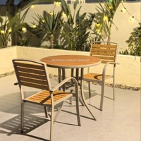 Tables et chaises de style européen en acier au carbone pour l'extérieur, résistantes au soleil, pour balcon, cour, jardin, parc - Mobilier d'extérieur