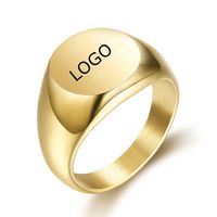 Maßgefertigte OEM Einzigartige Einfache Minimalistische Design Blanko Schlichte Edelstahl Damen Herren Siegelringe als Geschenk Mode Kann mit Eigenem Logo Versehen Werden