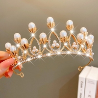Diadème de couronne de cristal de mode chaude pour les filles accessoire de cheveux de princesse en métal doré avec pierre de strass pour les anniversaires Pageants