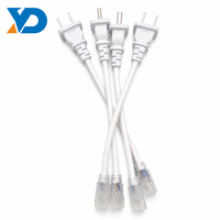 AC 110V 120V US 2-Pin-Stecker Stromkabel mit Transparentem Lötfreiem Verbindungsstück für 8mm 10mm Flexible LED-Streifenlichtleiste