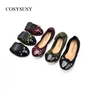 2023 Wholesale Beautiful Bow Tie Ornaments Ladies Flat Shoes Slip On Female Casual Ballerinas Women Folding Flats Shoes