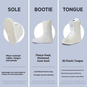Accesorios Deportivos de Invierno, Botas Transpirables, Cálidas, Térmicas y Antideslizantes para <span class=keywords><strong>Snowboard</strong></span>, Botas para Hombre - Product Image 4