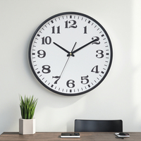 Logo personnalisé 12 pouces décoration moderne de la maison grande horloge murale décorative boîtier en plastique verre mouvement à quartz aiguille circulaire boîte à numéros