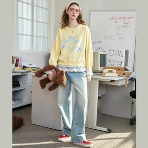 Nuovi arrivi felpe da <span class=keywords><strong>donna</strong></span> con <span class=keywords><strong>cappuccio</strong></span> da 100% di moda in cotone per il tempo libero felpe oversize <span class=keywords><strong>senza</strong></span> <span class=keywords><strong>cappuccio</strong></span> - Product Image 3