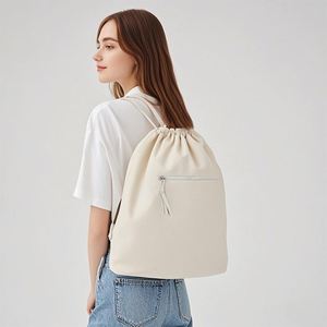 Minimalist <b>Canvas</b> <b>Tote</b> <b>Bag</b> with Shoulder Closure and Front Zipper Pocket Lightweight Casual Custom Logo Option - Product Image 5