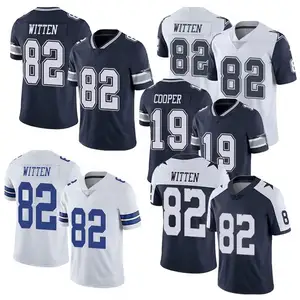 Wholesale Cheap Men's American Football Jersey 100% Stitched Sublimation Embroidery 19#cooper 82#witten Football Uniforms jersey