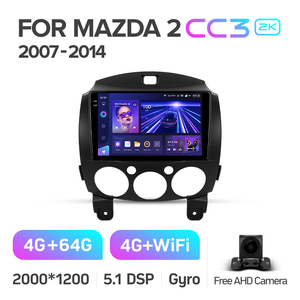 TEYES-Reproductor de DVD <span class=keywords><strong>CC3</strong></span> 2K para coche, radio de 9 pulgadas con cámara Revere para <span class=keywords><strong>Mazda</strong></span> 2 2007-2014 - Product Image 3