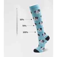 Chaussettes de compression personnalisées pour femmes, hauteur genou, en mélange de coton, fantaisie, longues, pour l'extérieur