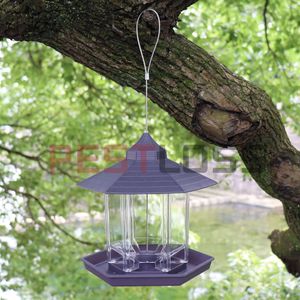 Hộp đựng thức ăn chim hình lục giác mới nhất bằng nhựa dành cho người yêu chim và trẻ em, hộp đựng thức ăn chim treo mái nhà, vườn. - Product Image 2