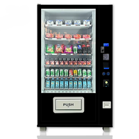 Distributeur automatique combiné à succès – Petite machine de vente numérique noire pour aliments et boissons