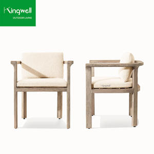 Table et chaises de salle à manger d'extérieur en teck moderne pour patio, parc, hôtel, restaurant, balcon, villas - Product Image 5