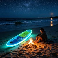 Planche de paddle gonflable LED lumineuse à commande à distance RGB, pliable et légère, fournie directement par l'usine