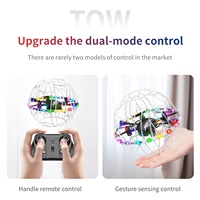 Mini-drone de football 4DRC V49 à commande gestuelle avec lumières LED vibrantes, maintien d'altitude, retournement à 360°, calibrage à une touche, jouet
