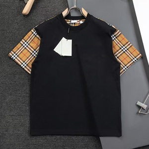 Camiseta de manga corta para hombre, diseño a cuadros vintage, estilo casual, de lujo, 100% algodón, estilo Burberry. - Product Image 1