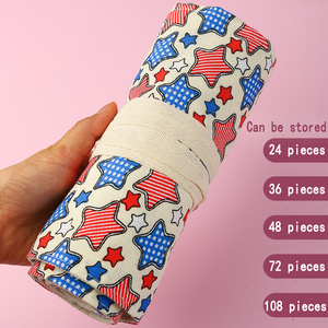 Kotak pensil kain motif penuh, dengan pemegang rol Organizer mewarnai pena kuas cat kantong penyimpanan - Product Image 4