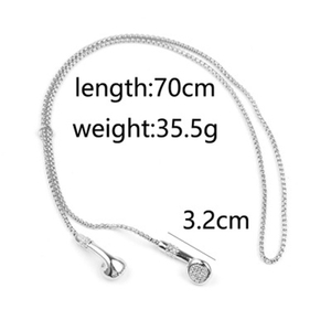 ファッションヒップホップミュージックネックレスジュエリーイヤホンペンダントネックレスパーソナリティアクセサリー卸売女性男性用 - Product Image 5