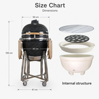 AUPLEX Asador De Carbon Restaurant Charcoal Grill 21 Inch Ceramic Kamado Grill for Outdoor Camado Grill Xl