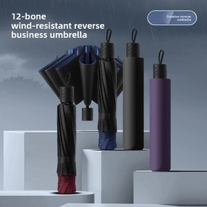 <span class=keywords><strong>Parapluie</strong></span> anti-pluie pliable extra-large à 12 os épaissi <span class=keywords><strong>renforcé</strong></span> pour la protection solaire à trois personnes manuel à la fois contre la pluie - Product Image 3
