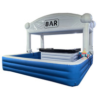 Bar gonflable PVC de conception nouvelle, station de bar gonflable pour fête en plein air, bar aquatique personnalisable pour événements en plein air