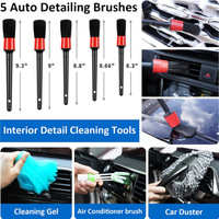 Kit de 33 brosses de nettoyage pour l'esthétique automobile, brosses en plastique pour jantes et pneus, kit de detailing pour lavage de voiture, kit d'outils pour aspirateur