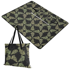 Manta de Picnic Extra Grande de Poliéster Acolchado de 60x80 Pulgadas, Personalizada con Diseño de Helecho Hawaiano, de 3 Capas, Impermeable, Portátil, para Acampar, con Bolso de Transporte - Product Image 2